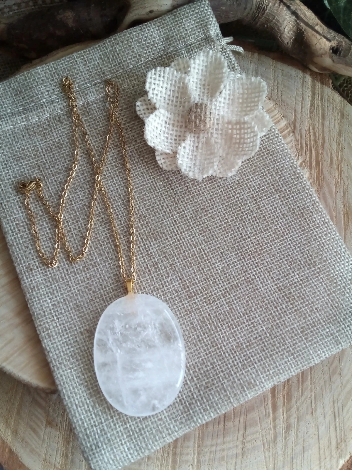 Collier cristal de quartz naturel – photo 2